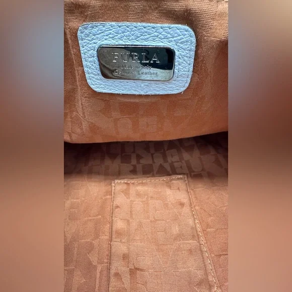 Furla Cream Pebbled Leather Ring Hobo Bag - Picture 9 of 9